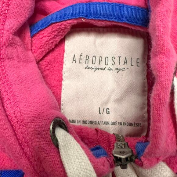Aeropostale Size Large Vintage Embroidered Y2K Pink LightWeight Zip Up - Picture 4 of 4